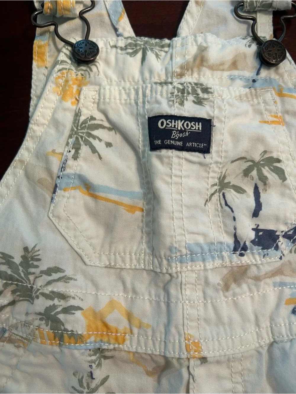 ✨OshKosh B'gosh Light Blue Palm-Print Toddler Overall Shorts
